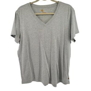 Carhartt‎ Womens Relaxed Fit V-Neck T-Shirt XL Gray Speckled Cotton